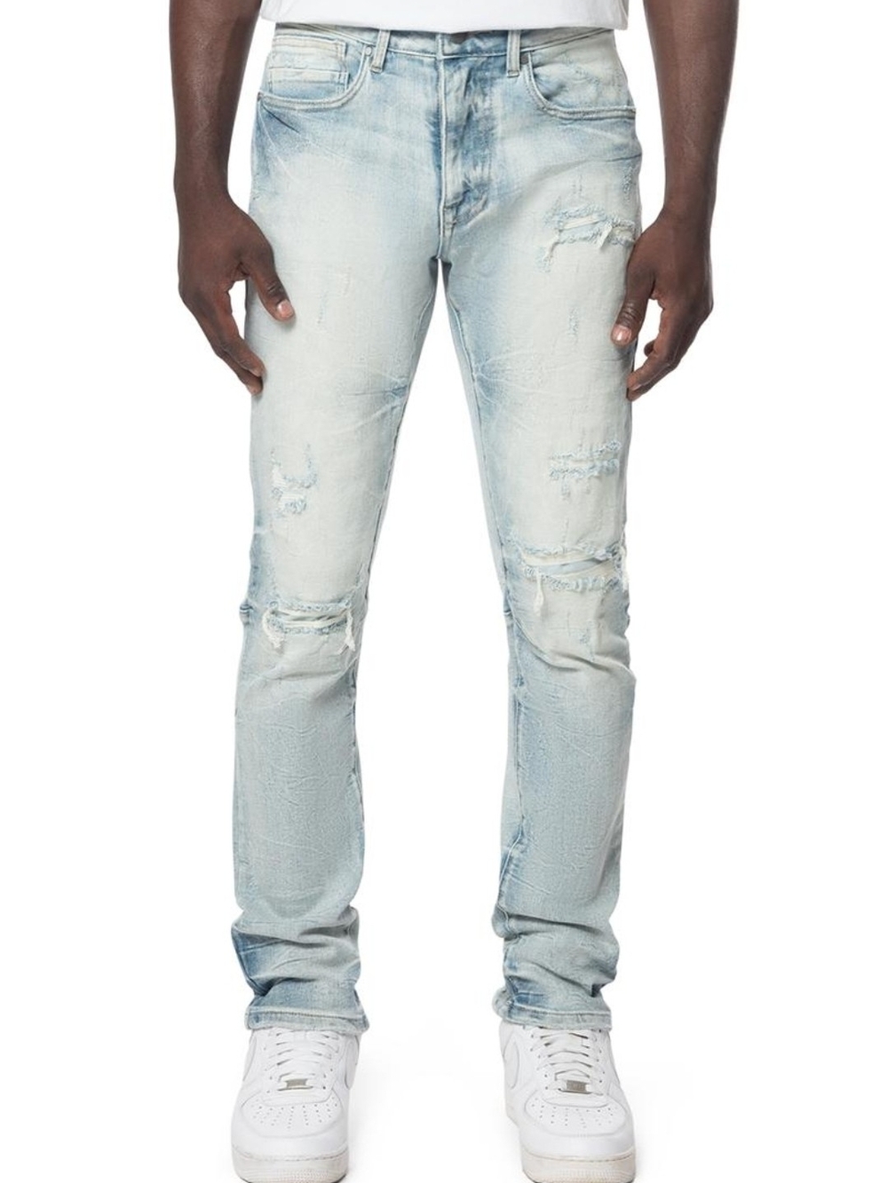 Smoke Rise New York Distressed Slim Fit Jeans — 34x32